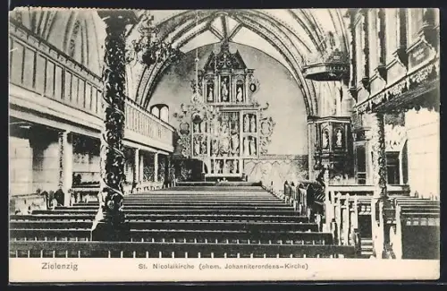 AK Zielenzig, St. Nicolaikirche, Innenansicht