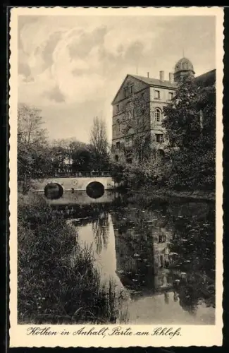 AK Köthen in Anhalt, Schloss mit Brücke