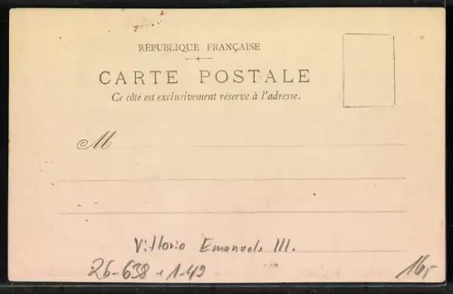 AK König Vittorio Emanuele III wird empfangen