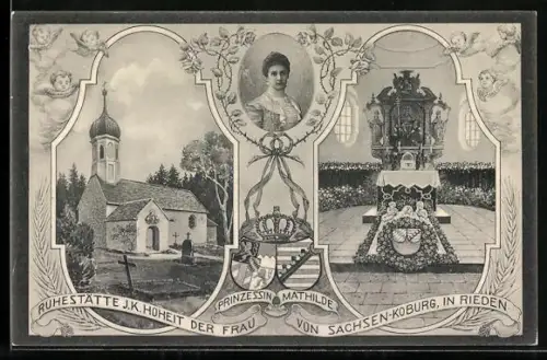 AK Rieden / Starnberg, Ruhestätte von Prinzessin Mathilde von Sachsen-Coburg