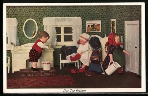 AK Käthe Kruse-Puppen, Der Tag beginnt