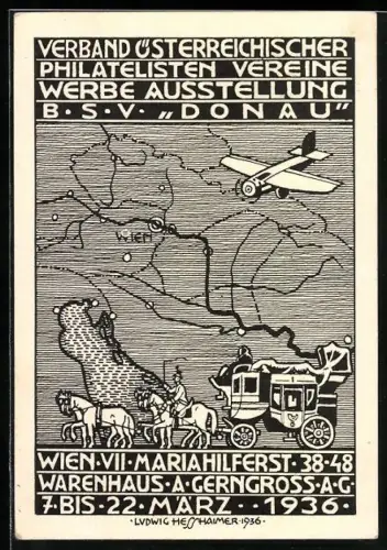 Künstler-AK sign. Ludwig Hessheimer: Wien, Werbe Ausstellung Verband Öster. Philatelisten Verein
