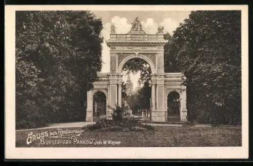 AK Berlin-Pankow, Restaurant Bürgerpark Pankow, Inh. W. Wiemer