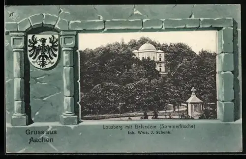 AK Aachen, Lousberg mit Belvedère, Inh. Wwe J. Schenk