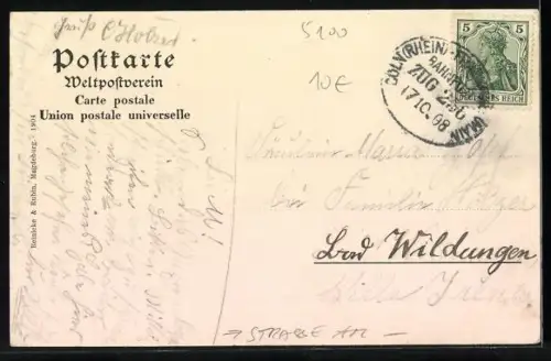 AK Aachen, Strassenansicht Holzgraben mit Passanten