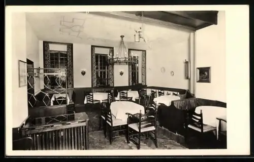 AK Aachen, Interieur Hotel Cardinal in der Römerstrasse 27, Bes. A. Teuschler