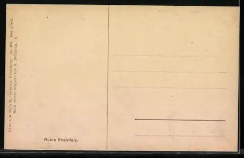 Künstler-AK H. Hoffmann: Partie an der Ruine Rheinfels, Schiffe