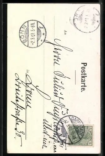 Künstler-AK August Splitgerber: Osterglocken und Dachs