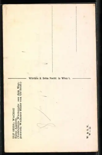 Künstler-AK Ulf Seidl: Aggstein, Blick auf die Ruine