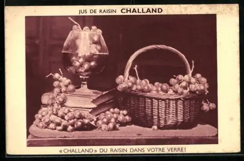 AK Reklame für Jus de Raisin Challand