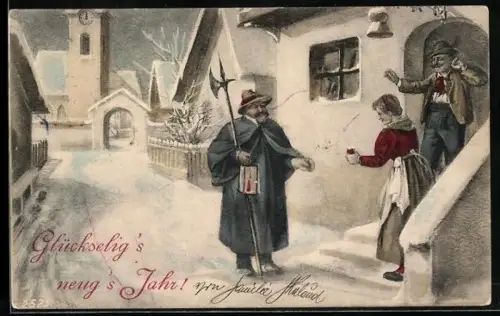 AK Nachtwächter im Schnee