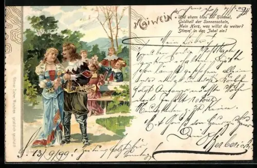 Künstler-AK Genuss von Mai-Wein