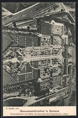 AK Mailand, Monumentalfriedhof, Ballonaufnahme