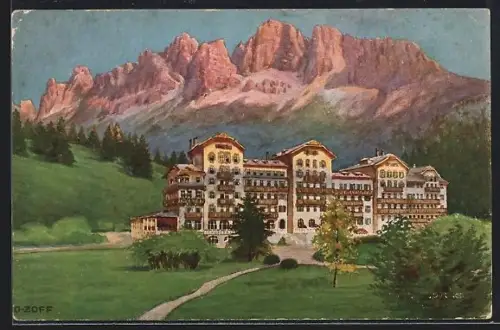 AK Karersee, Karersee-Hotel und Rosengarten