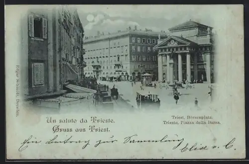 Mondschein-AK Trieste, Piazza della Borsa