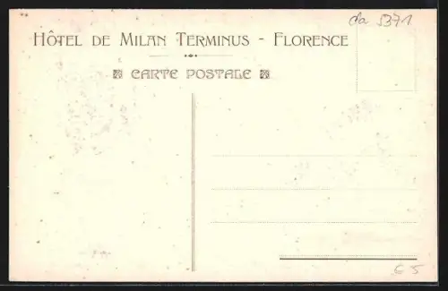 Künstler-AK Florenz, Grand Hotel de Milan Terminus mit Kirche und Turmgebäude