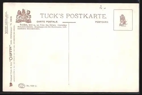 AK Sulden, Ortsansicht mit Flusspartie aus der Vogelschau