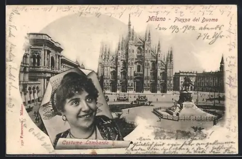 AK Milano, Piazza del Duomo, Costume Lombardo
