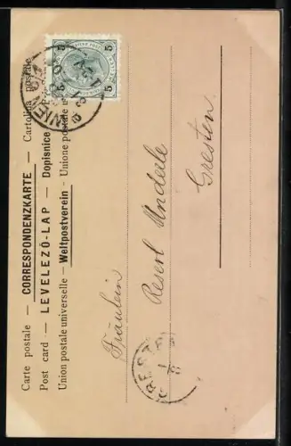 Foto-AK Atelier Reutlinger, Paris: Cassive, Portrait mit Perlenkette