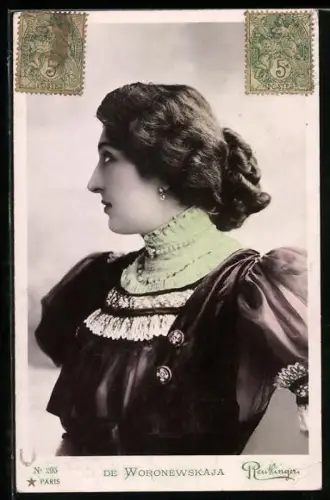 Foto-AK Atelier Reutlinger, Paris: De Woronewskaja, Portrait
