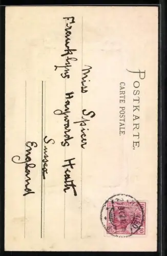 AK Trechtingshausen, Blick auf die Burg Rheinstein mit Rhein im Hintergrund