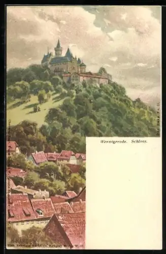 Lithographie Wernigerode, Schloss