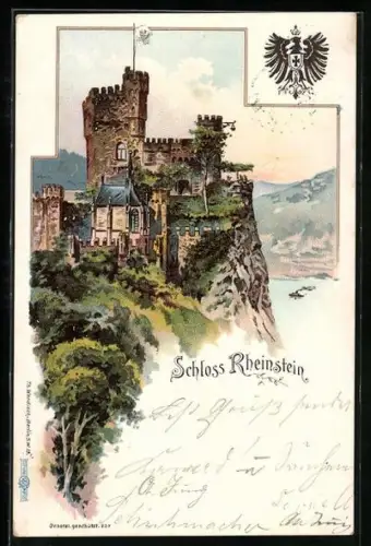 Lithographie Rheinstein, Schloss