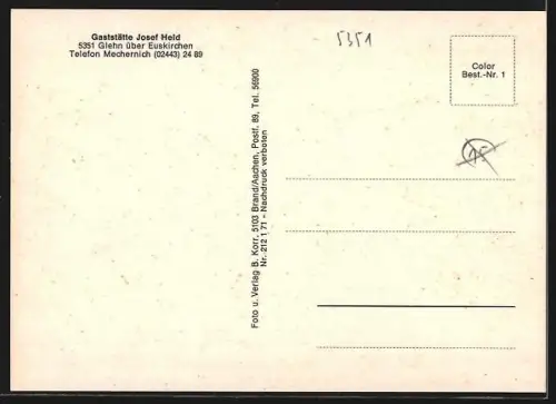 AK Glehn / Euskirchen, Gaststätte Josef Held, Spielplatz, Ortspartie