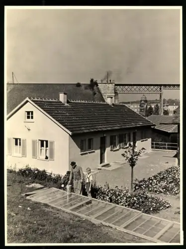 45 Fotografien Erich Bauer, Karlsruhe, Ansicht Backnang, Spinnerei J. F. Adolff AG, Ausbau des Werkes, Werkansicht