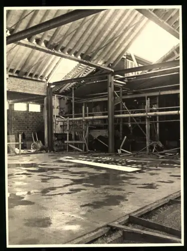 45 Fotografien Erich Bauer, Karlsruhe, Ansicht Backnang, Spinnerei J. F. Adolff AG, Ausbau des Werkes, Werkansicht