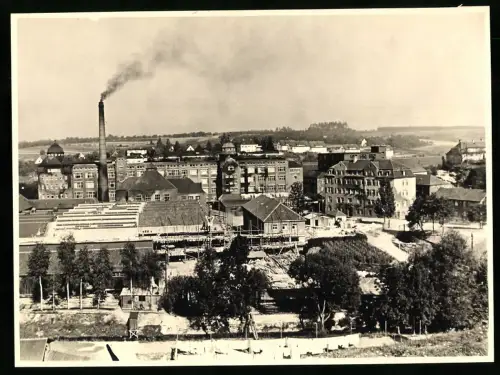 45 Fotografien Erich Bauer, Karlsruhe, Ansicht Backnang, Spinnerei J. F. Adolff AG, Ausbau des Werkes, Werkansicht