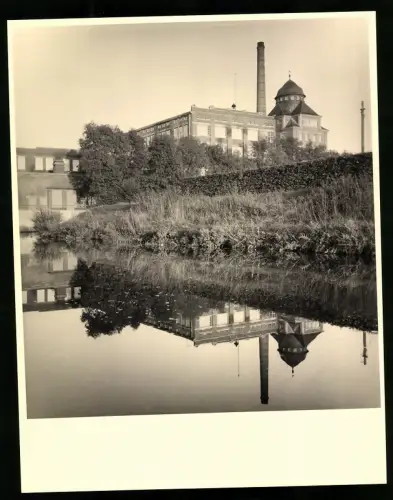 45 Fotografien Erich Bauer, Karlsruhe, Ansicht Backnang, Spinnerei J. F. Adolff AG, Ausbau des Werkes, Werkansicht