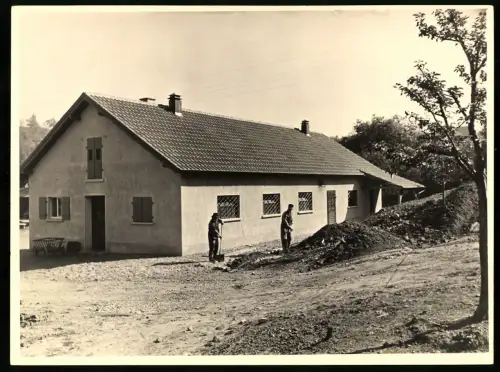 45 Fotografien Erich Bauer, Karlsruhe, Ansicht Backnang, Spinnerei J. F. Adolff AG, Ausbau des Werkes, Werkansicht
