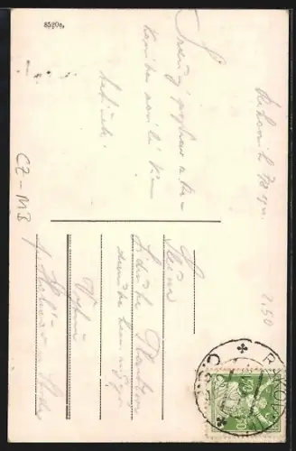 AK Rakovnik, Platz mit Turm, Teilansicht aus der Vogelschau