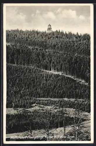 AK Meffersdorf i. Isergebirge, Kaiser Wilhelm-Turm mit Umgebung