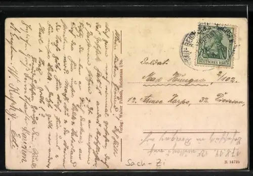 AK Reichenau i. S., Gemeindeamt mit Strassenpartie