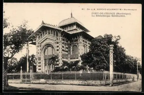 AK Fort-de-France, La Bibliotheque Schoelcher
