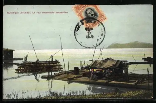 AK Guayaquil, La ria: Crepusculo vespertino
