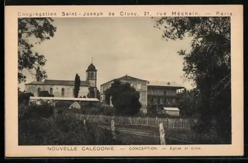 AK Nouvelle Caledonie, Conception, Église et école, Paris, Congrégation Saint-Joseph de Cluny, 21, Rue Méchain