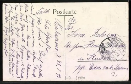 Künstler-AK Neuhammer a. Queis, Totalansicht des Infanterie-Lagers