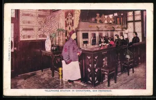 AK San Francisco, CA, Telephone Station in Chinatown