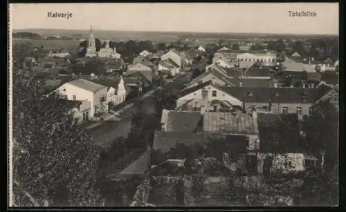 AK Kalvarje, Totalansicht mit Strassenpartie