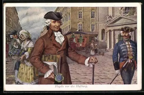 Künstler-AK Komponist Josef Haydn auf der Strasse
