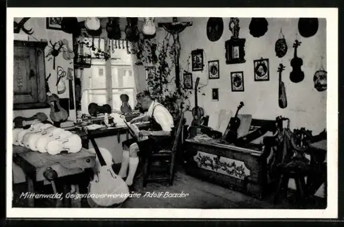 AK Mittenwald, Geigenbauerwerkstätte Adolf Baader
