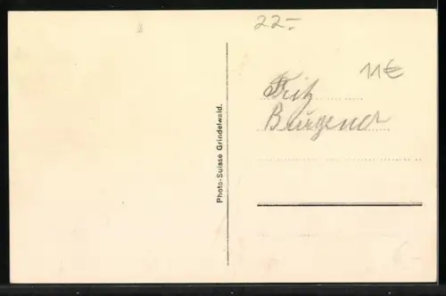 AK Grindelwald, Alphornbläser vor dem Gletscher