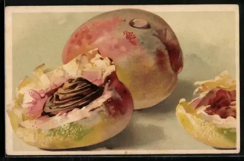 AK Reife aufgeschnittene Pfirsiche