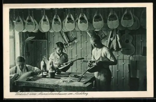 AK Klingenthal i. S., Werkstatt eines Mandolinebauers am Aschberg
