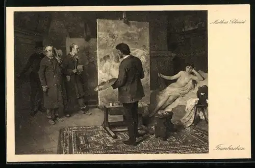 AK Feuerbeschau, Künstler arbeitet an seinem Bild