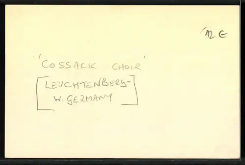 AK Don Kosaken Chor Nam. Ataman General Kaledin, Dir. Herzog Leuchtenberg