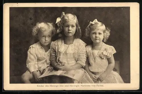AK Kinder des Herzogs Eli von Österreich u. Herzogin Marianne von Parma